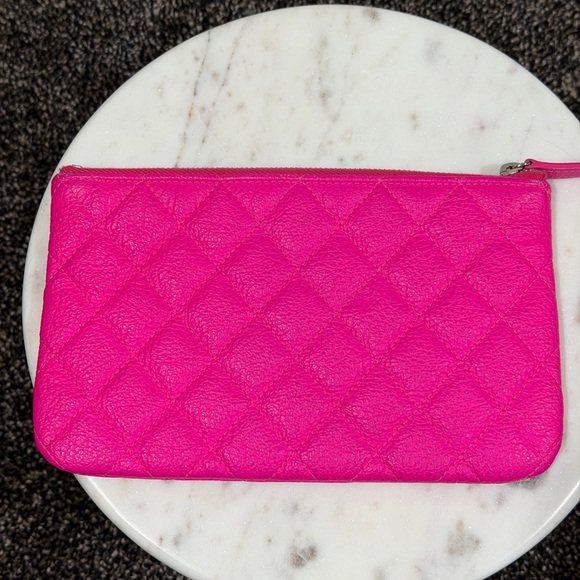 Chanel Pink Goatskin Quilted Cavier O-Case Pouch Wallet Bag - Picture 6 of 13